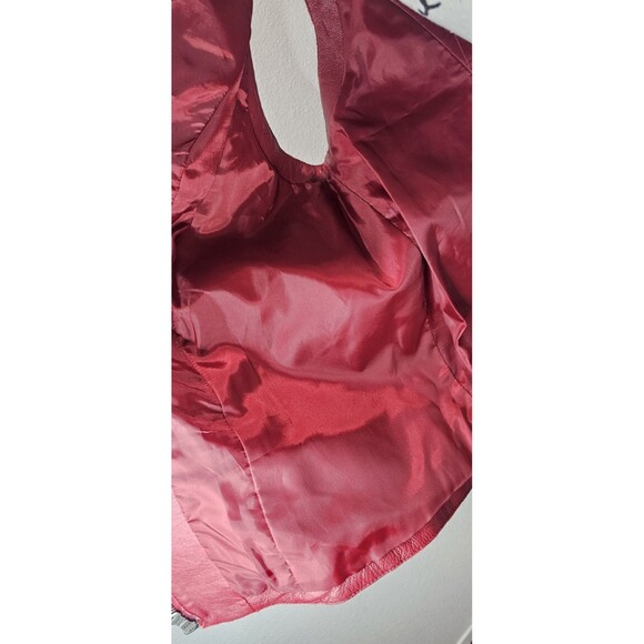 Caslon Women's Genuine Lamb Skin Red Soft Double Zipper Closure Pocket Vest 1X - Picture 13 of 13